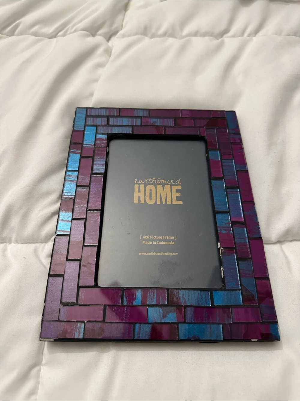 EARTHBOUND Home Purple and Blue Iridescent Mosaic 4x6 Photo Frame
